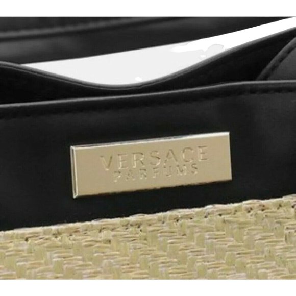 *Versace Parfums Weekender Textured Bag Gold Metallic XL Tote Shoulder - NWOT - Picture 5 of 6